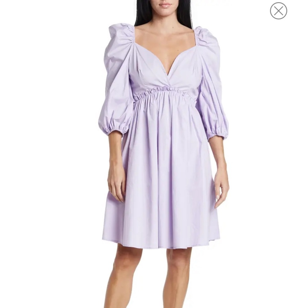 Area Stars Lilac Purple Puff Sleeve Dress